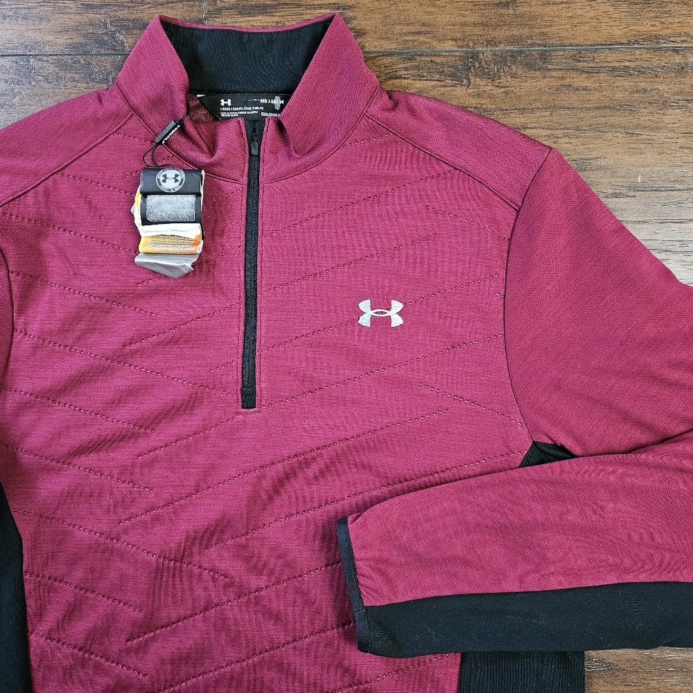 NWT Under Armour ColdGear Reactor Hybrid 1/2 Zip Golf Jacket Size Medium - Picture 2 of 7